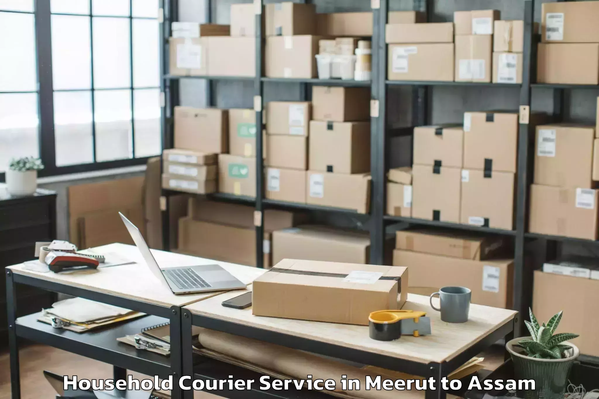 Reliable Meerut to Bihpuria Household Courier